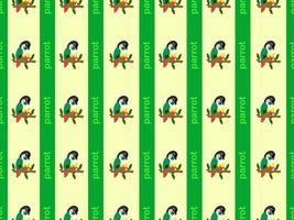 nahtloses muster der vogelzeichentrickfigur auf grünem und gelbem hintergrund vektor