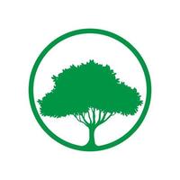 Gartenbaum mit grünem Kreis-Vektor-Logo-Symbol-Illustrationsdesign vektor