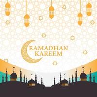 ramadan kareem bakgrund eid al fitr islam muslimsk moské logotyp vektor ikon symbol illustration design