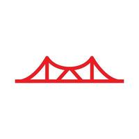 minimalistisk linje bridge logotyp vektor ikon symbol illustration design