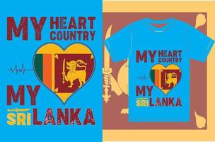 Mein Herz, mein Land, mein Sri Lanka. sri lanka flaggenvektordesign vektor