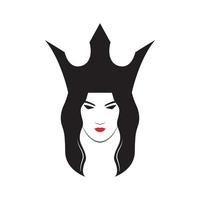 Frauen stehen vor langen Haaren mit Kronen-Logo-Design, Vektorgrafik Symbol Symbol Illustration kreative Idee vektor