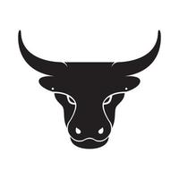 huvud svart stark oxe eller ko vintage logotyp design, vektorgrafisk symbol ikon illustration kreativ idé vektor