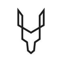 Linie minimalistisches Kopf-Tier-Ziege-Logo-Design, Vektorgrafik-Symbol-Icon-Illustration kreative Idee vektor