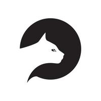 negativer raumkreis mit panther-logo-design, vektorgrafik symbol symbol illustration kreative idee vektor