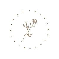 Blume Linie feminine Rose Logo-Design, Vektorgrafik Symbol Symbol Illustration kreative Idee vektor