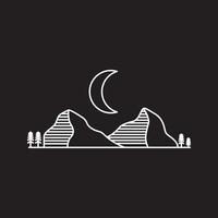 night desert hill logotyp design, vektor grafisk symbol ikon illustration kreativ idé