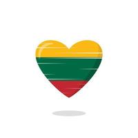Litauens flagga formad kärlek illustration vektor