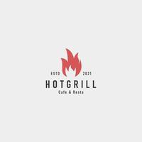 Hot Grill Symbol Zeichen Symbol Hipster Vintage Logo vektor