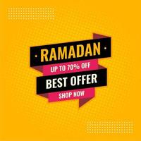 ramadan bestes angebot gelbes und schwarzes abstraktes verkaufsbanner vektor