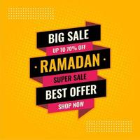 ramadan bestes angebot gelbes und schwarzes abstraktes verkaufsbanner vektor