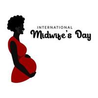 internationella barnmorskedagen, vektorillustration, gravid kvinna, 5 maj vektor