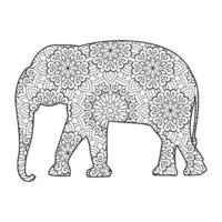 mandala elefant målarbok vektor