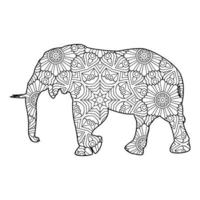 mandala elefant ausmalbilder vektor