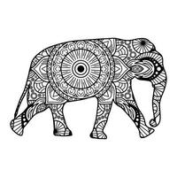 mandala elefant målarbok vektor