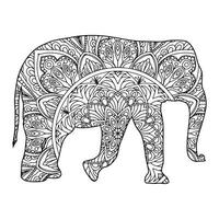 mandala elefant ausmalbilder vektor