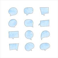 samling av akvarell chatt dialog ballonger vektor