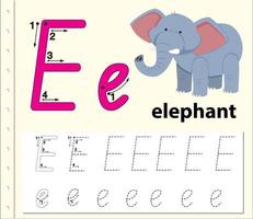 Arbeitsblätter für Buchstaben-E-Tracing-Alphabete