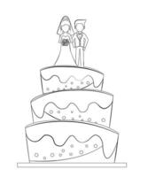 Hochzeitstorte Design Illustration Premium-Vektor wie Kuchen, Stück Kuchen, Käsekuchen, Schokoladenkuchen, Hochzeitstorte Premium-Vektor vektor