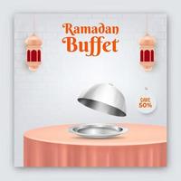 kulinarische oder speisekarte. Ramadan-Buffet-Social-Media-Beitragsvorlage.