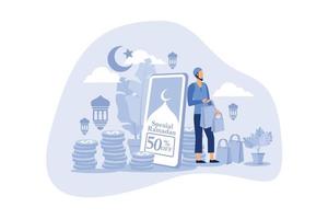 spezielle ramadan-illustration von ramadan-verkauf, rabatt, lieferung, cashback, grußkarte ramadan kareem vektor