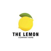 Logotyp mit Zitronenfruchtbild. Ein Logobild einer 3D-Zitronenfrucht in gelber und grüner Farbe, die für Limonadengetränkefirmen oder Kinderzitronenstände modern aussieht vektor