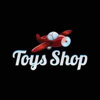 ein Logotyp eines Flugzeugs im lustigen Cartoon-Stil für Spielzeugladen-Symbol
