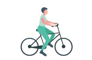 mann, der fahrrad fährt, isolierte vektorillustration vektor