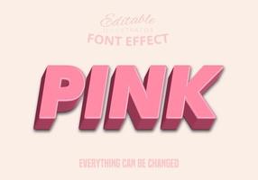Glänsande rosa 3D-text, redigerbar textstil vektor