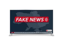 Fake-News im Fernsehen. gefälschte nachrichten passieren in der ukraine. vektor