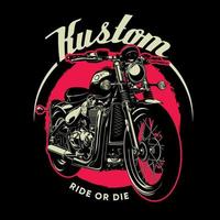 vintage handritad motorcykel. retro vektor t-shirt design