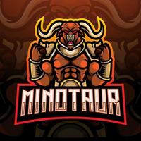 minotaur esport logotyp maskot design. vektor