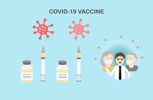 två doser vaccin mot coronavirus eller covid-19 skydd. vektor