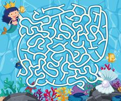 Unterwasser-Labyrinth-Puzzle-Spiel vektor