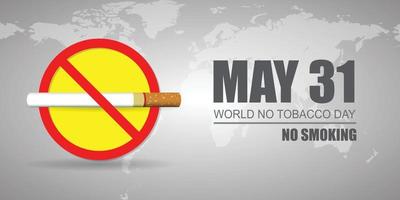 världsdagen för tobaksförbud den 31 maj vektor