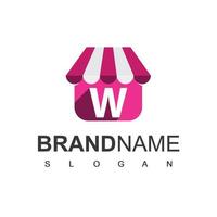 Online-Shop-Logo-Design-Vorlage mit w-Initiale vektor