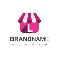 online-shop-logo-design-vorlage mit l-initiale vektor