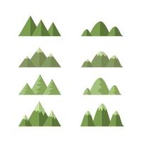 Uppsättning av gröna berg vektor