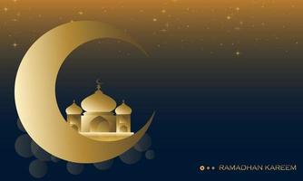 ramadan kareem hintergrund, mit moschee und halbmonddesign, ideal für islamisches konzept
