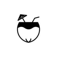 Kokosnussgetränk, Saft durchgezogene Linie Symbol Vektor Illustration Logo Vorlage. für viele Zwecke geeignet.