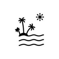 ö, strand, resor, sommar, hav heldragen linje ikon vektor illustration logotyp mall. lämplig för många ändamål.