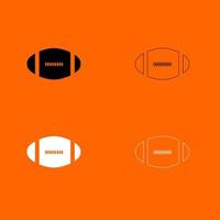 American Football Ball Symbol weiß schwarz Farbe Vektor Illustration Bild flachen Stil