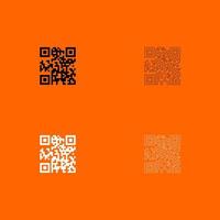 QR-Code Schwarz-Weiß-Set-Symbol vektor