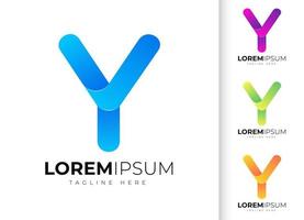 Buchstabe y-Logo-Design-Vorlage. kreative, moderne, trendige Typografie und farbenfrohe Farbverläufe vektor