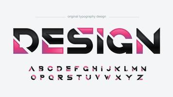 svart och rosa skivad futuristisk typografi vektor