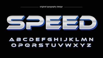blau- und silberchrom-metallic-sport-gaming-typografie vektor