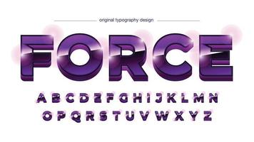 lila metallische 3d-Großbuchstaben-Typografie vektor
