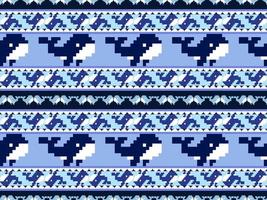 val seriefigur seamless mönster på blå background.pixel stil vektor