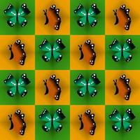 vacker orange och grön fjäril seriefigur