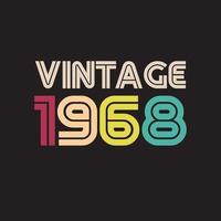 1968 Vintage Retro-T-Shirt-Design, Vektor, schwarzer Hintergrund vektor